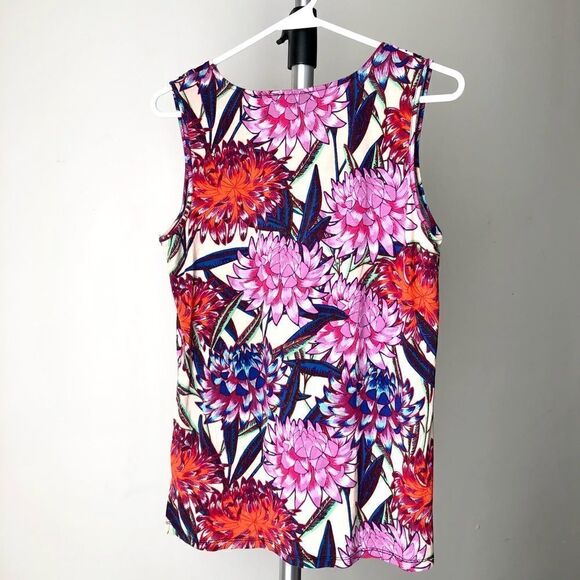 Cupio Front drape, floral, sleeveless top/ Sz M - Picture 3 of 5